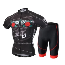 Conjunto jersey ciclista de secado rápido y culotte acolchado