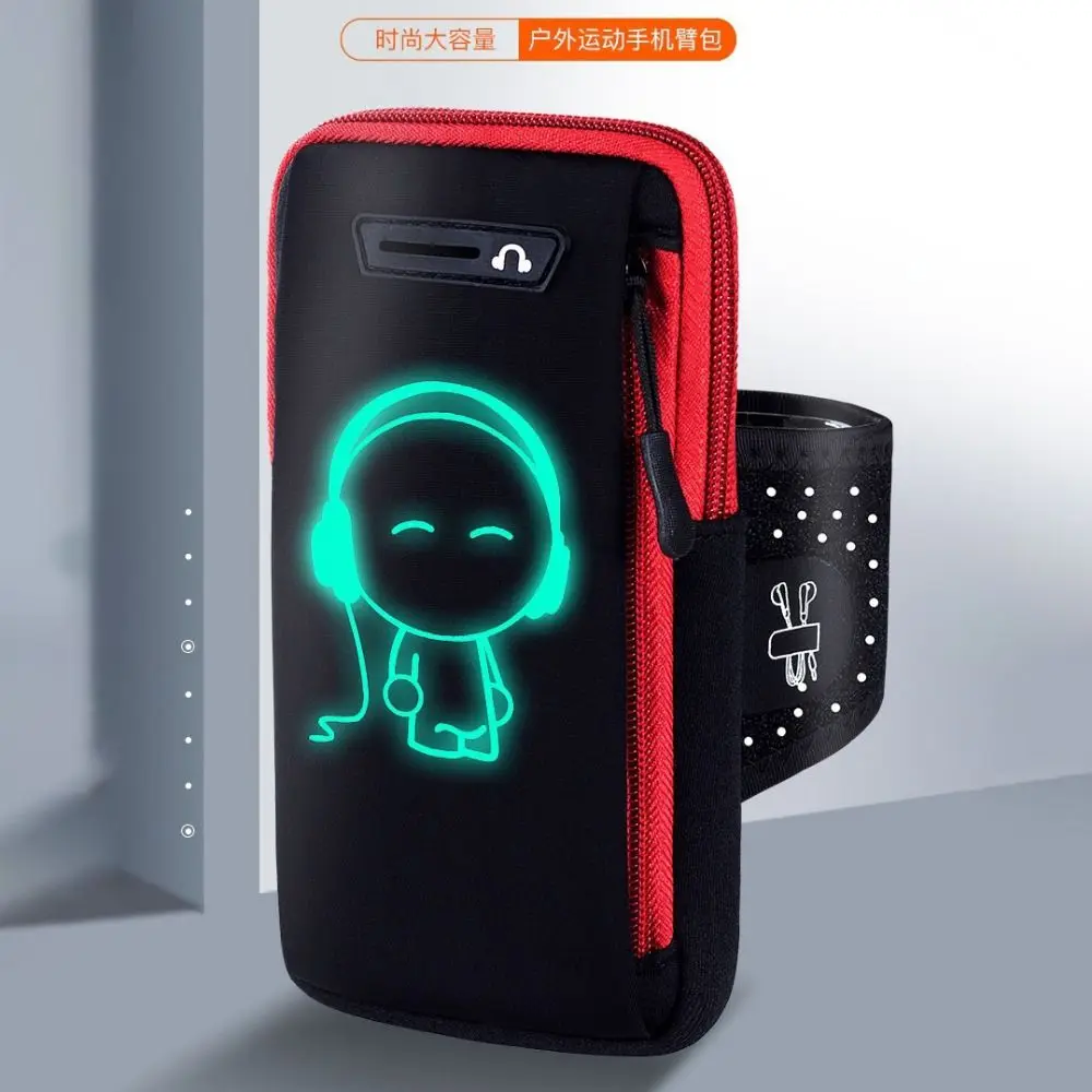Bolsa ligera noctilucente para teléfono para correr, bolsa portátil a prueba de golpes para teléfono de muñeca, bolsa para brazalete de prevención de caídas a prueba de polvo - imagen 5