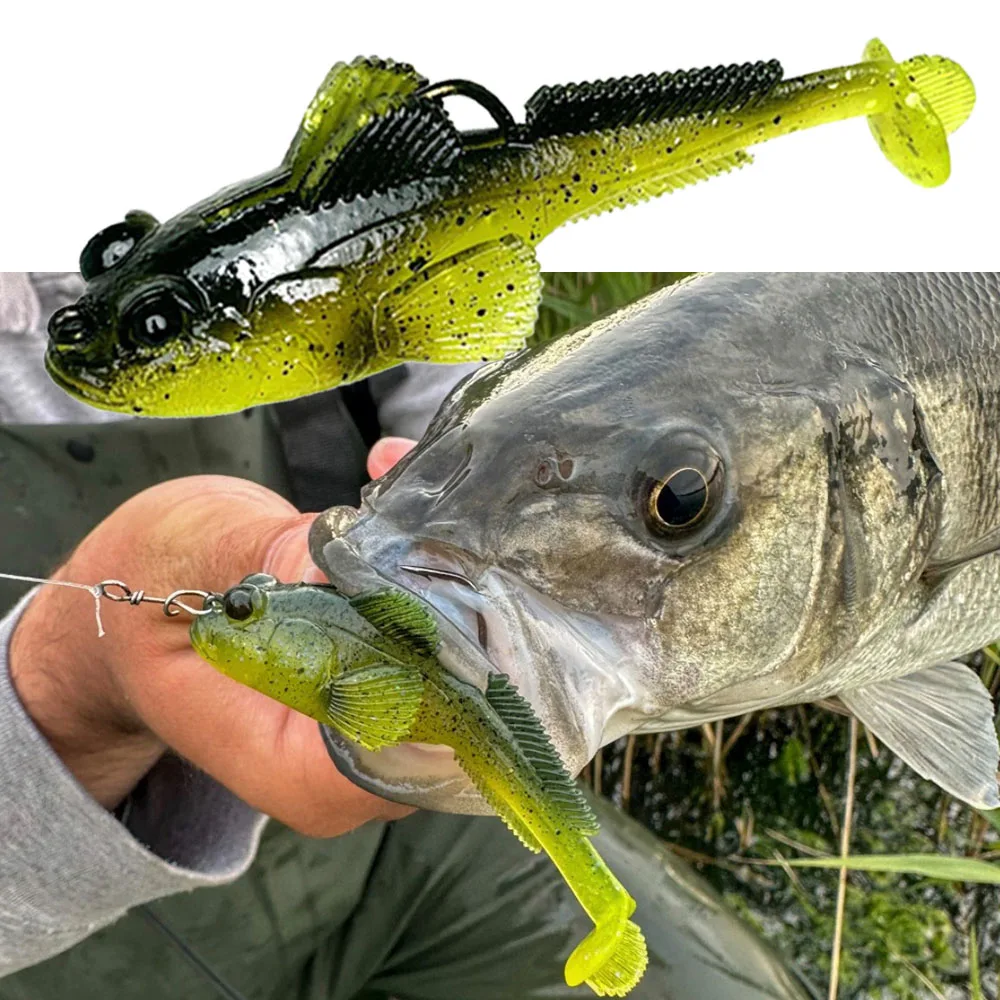 1/3/6 Uds Goby señuelo Jig gusano Wobbler señuelo de Pesca 7,5 cm 18g cebo suave de silicona para Lucio Shad Swimbait Pesca - imagen 2