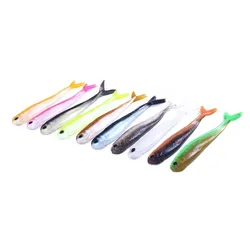 ALASICKA 1 Juego de señuelo de pesca de plástico Artificial de dos colores para pesca en agua dulce y en el mar al aire libre 85mm 2,6g señuelo de pesca