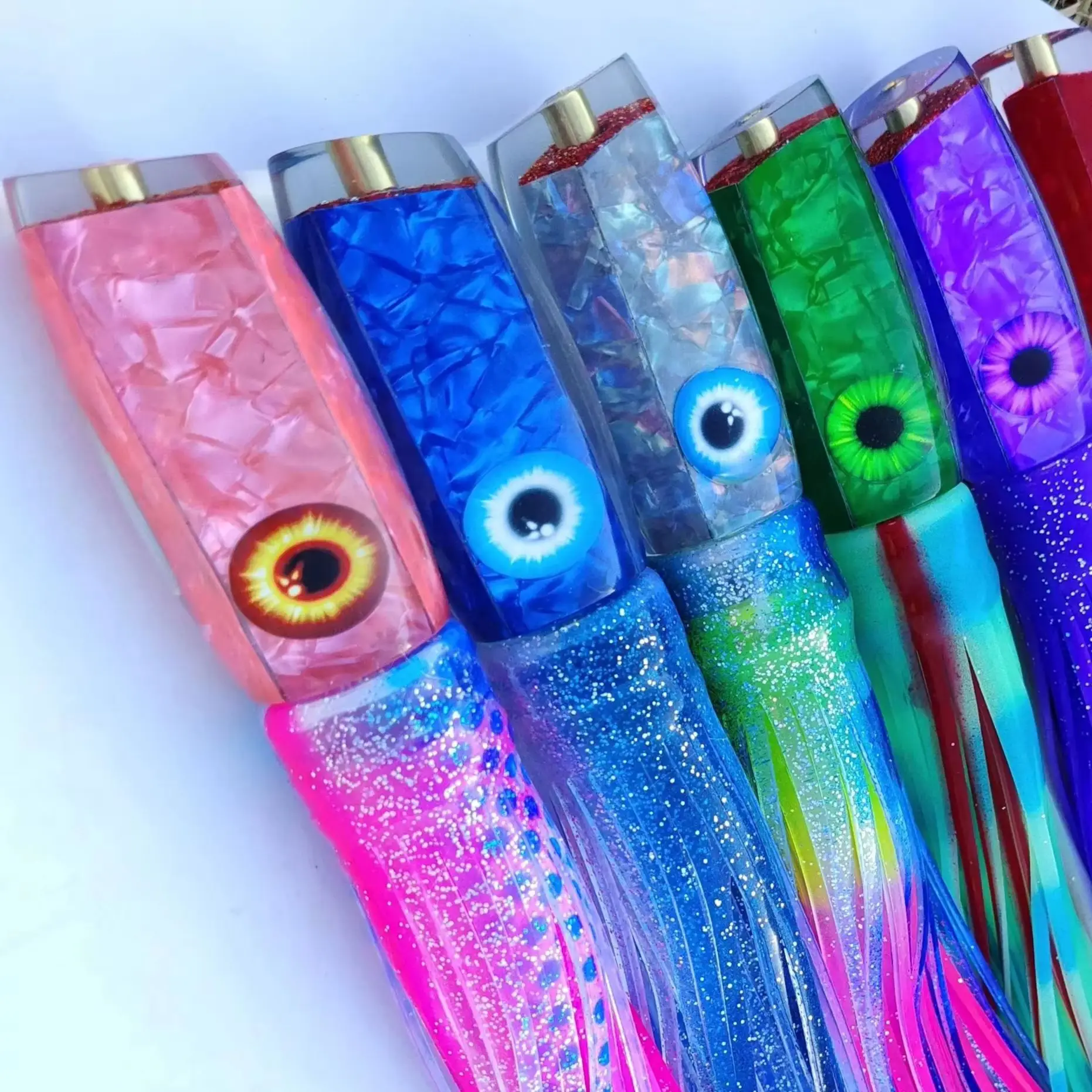 Señuelos Marlin con cabeza de resina, 32cm, 295g, gran juego, pesca al curricán, atún, Wahoo, cebo para falda de calamar Mahi, pesca en aguas profundas y saladas - imagen 2