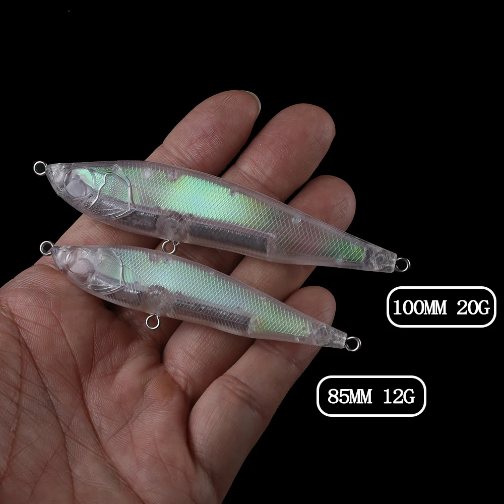 Chan'sHuang-Cebo en blanco sin pintar, 10 piezas, lápiz de hundimiento, lámina holográfica en el interior del piscardo, aparejos de señuelo de pesca hechos a mano - imagen 3