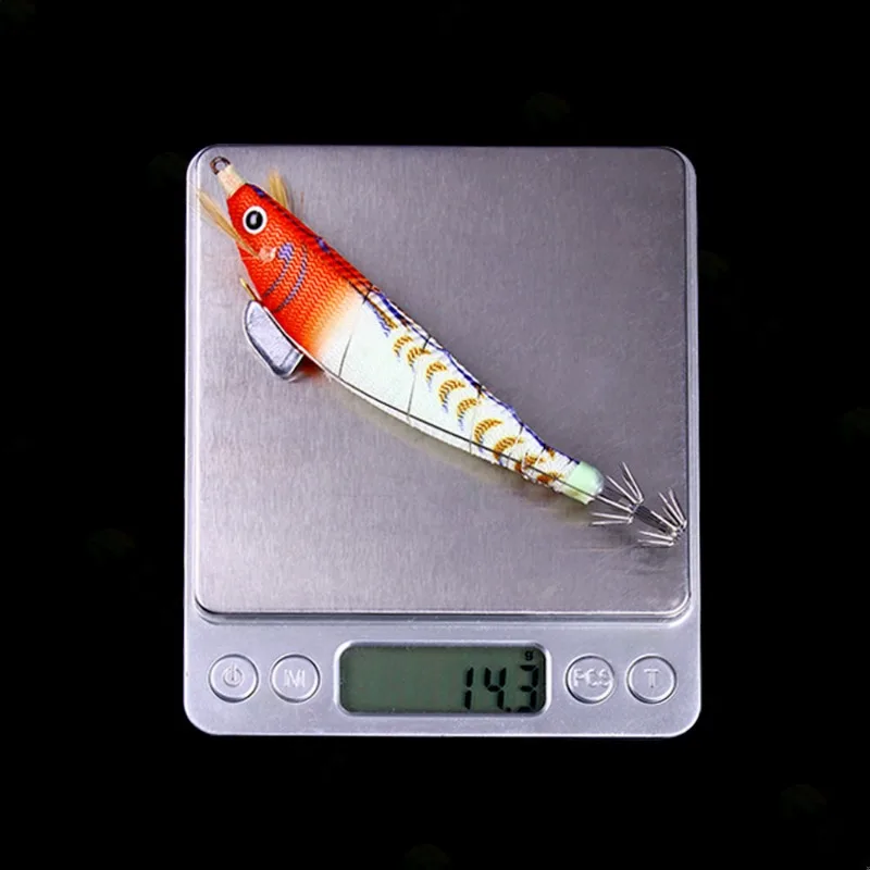 Cebo falso de madera brillante para camarón, accesorio de alambre de acero para camarón, plátano, 7 colores, 12CM-14,3G - imagen 4