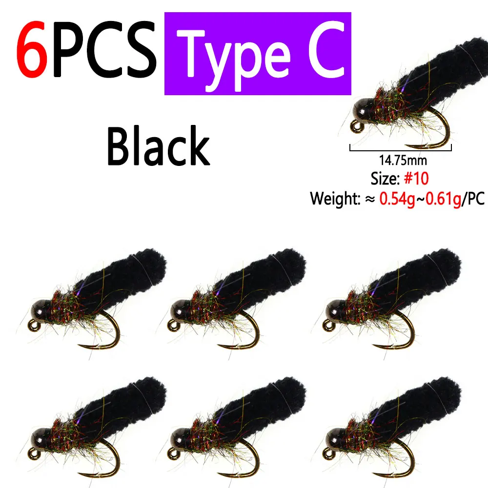 6pcs Black C
