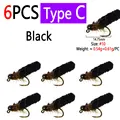 6pcs Black C