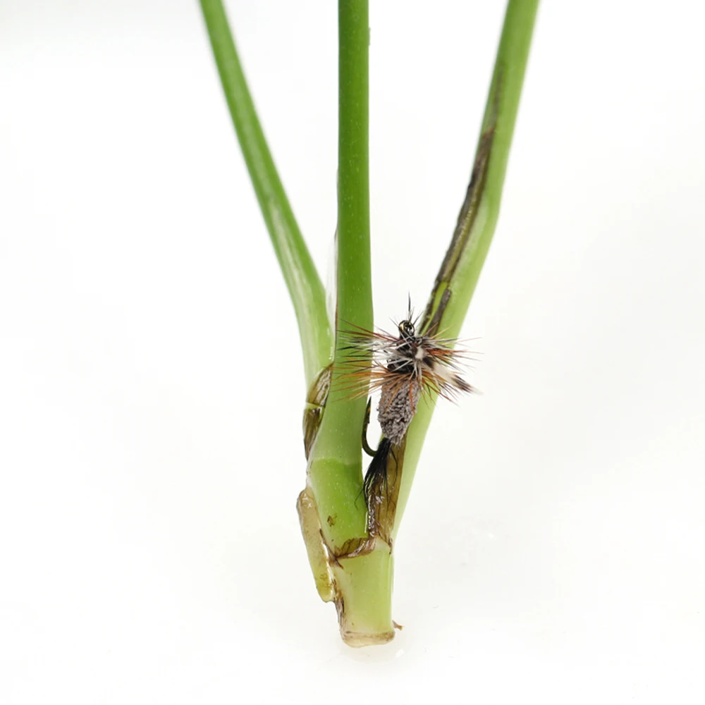 ICERIO 6 piezas # 14 Adams irresistible mosca seca ciervo pelo cuerpo Grizzly Hack anzuelos bronceados Caddis Midge Mayfly trucha señuelo de pesca cebo - imagen 5