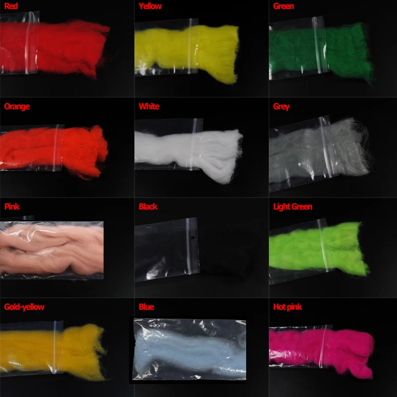 Wifreo, 2 uds., hilo de huevo, fibras sintéticas, Material de atado de moscas para incandescente, paracaídas, Minnow Streamer, mosca, trucha, lubina, señuelo de pesca - imagen 2