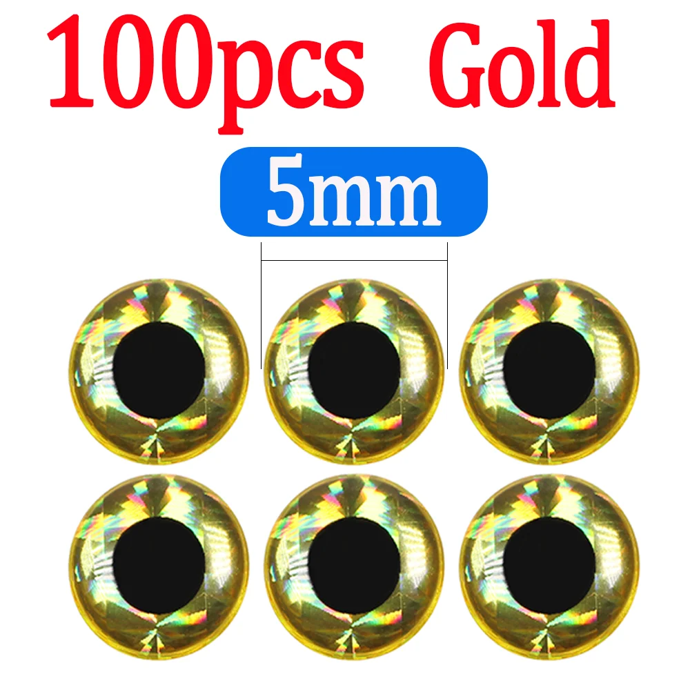 100pcs Gold 5mm