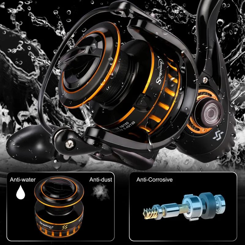 Sougayilang-carrete de Pesca giratorio, 12 + 1BB Max Drag, 26,5 lb, regalo gratis para Pesca de carpa, 1000-5000 - imagen 4