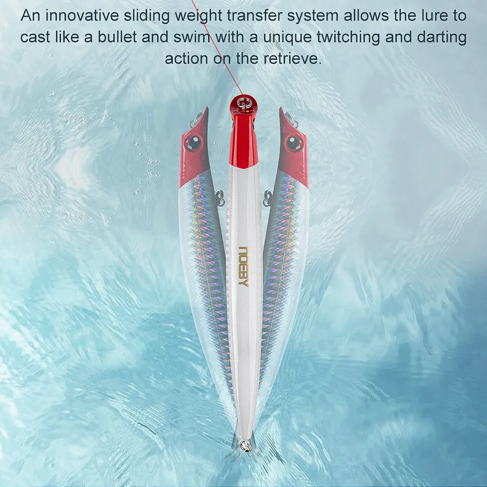 Noeby 8 Uds 12cm 16g flotador de mar 0-0,9 m señuelo de pesca Minnow cebos duros de agua salada para Lucio mar cebo Artificial aparejos - imagen 4