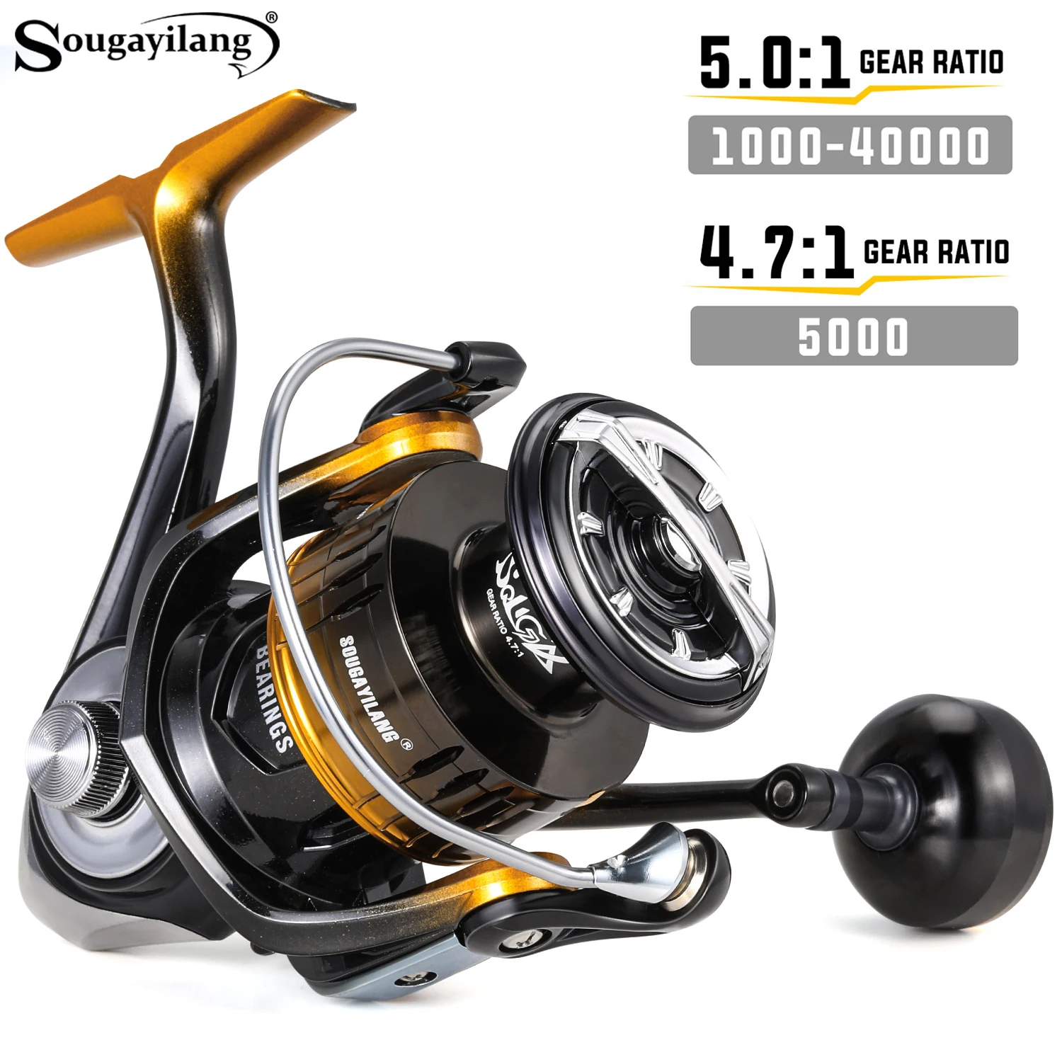 Carrete Spinning Sougayilang Freno Fuerte – Relación 5:1 y 7:1