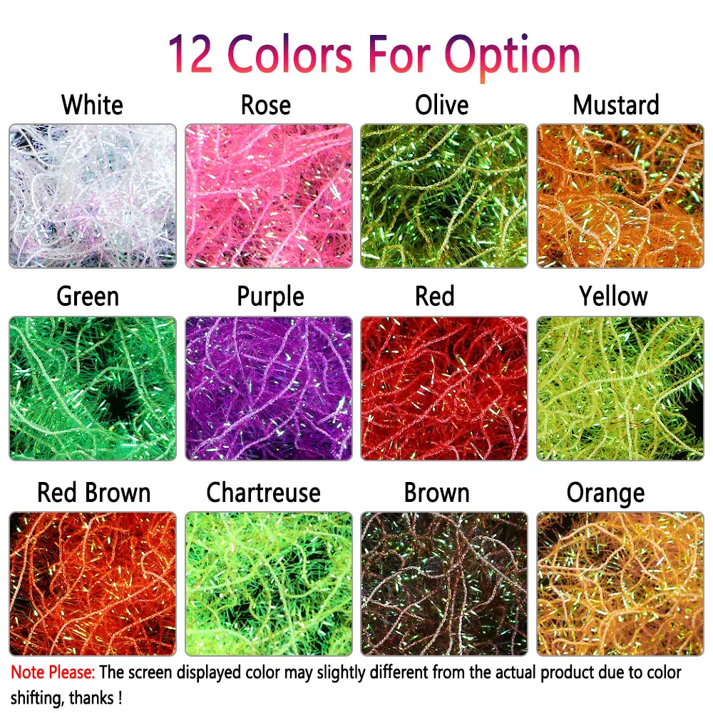 Bimoo 3 m/paquete 6mm perla Cactus chenilla atado de moscas Material cristal Flash Bugger sanguijuela ninfa Streamer Steelhead trucha pez señuelo - imagen 3