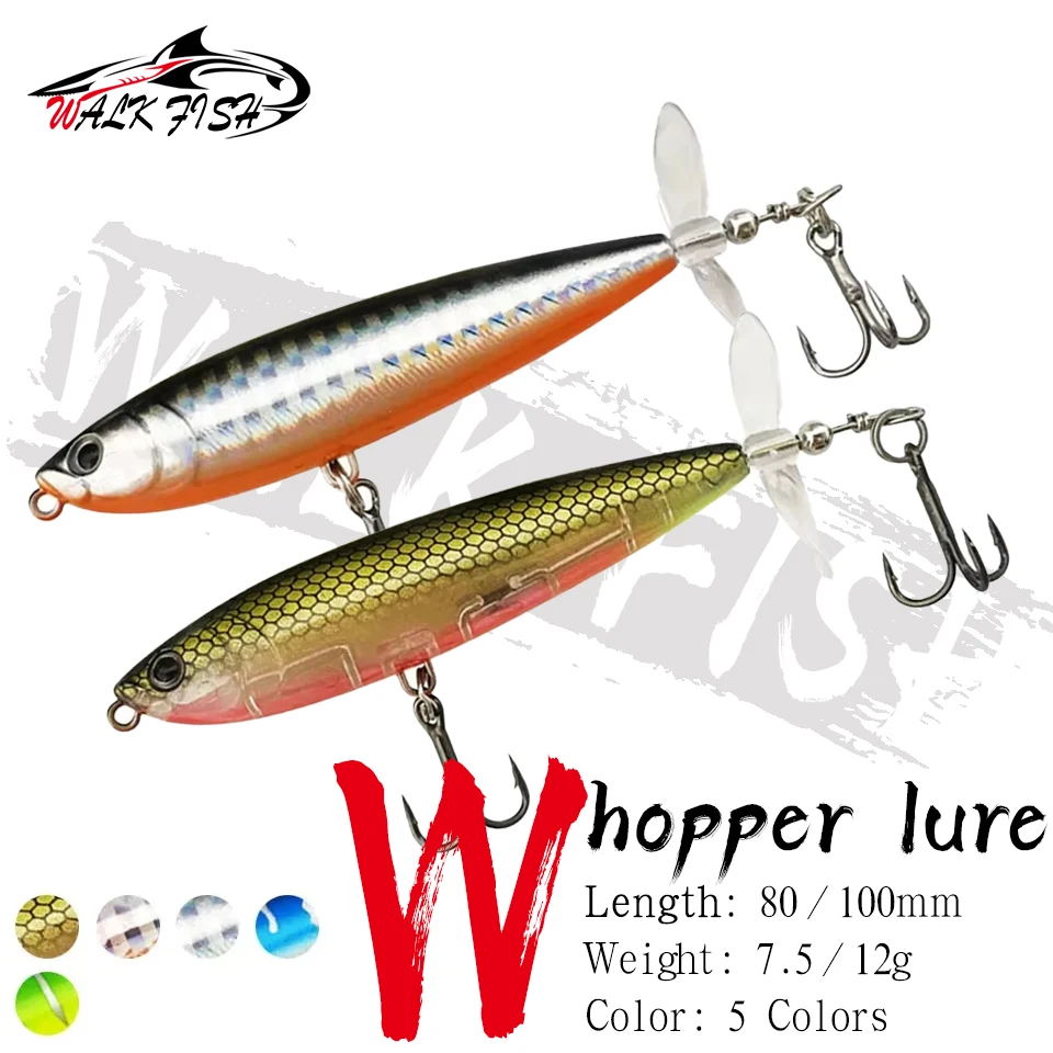 WALK FISH 7,5g 12g Whopper Plopper señuelo de Pesca lápiz Artificial Tractor agua dulce pez negro cebo duro Crankbait Bass Pesca