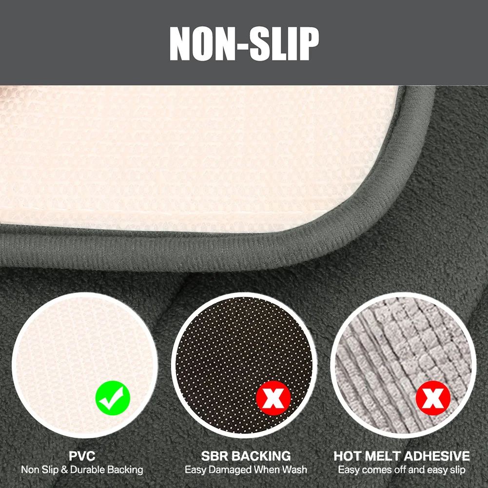 Juego de alfombrillas de baño de espuma viscoelástica, 40x60CM, 50x80CM, rectangulares y en forma de U, antideslizantes, suaves, con absorción de agua, 3 uds. - imagen 5