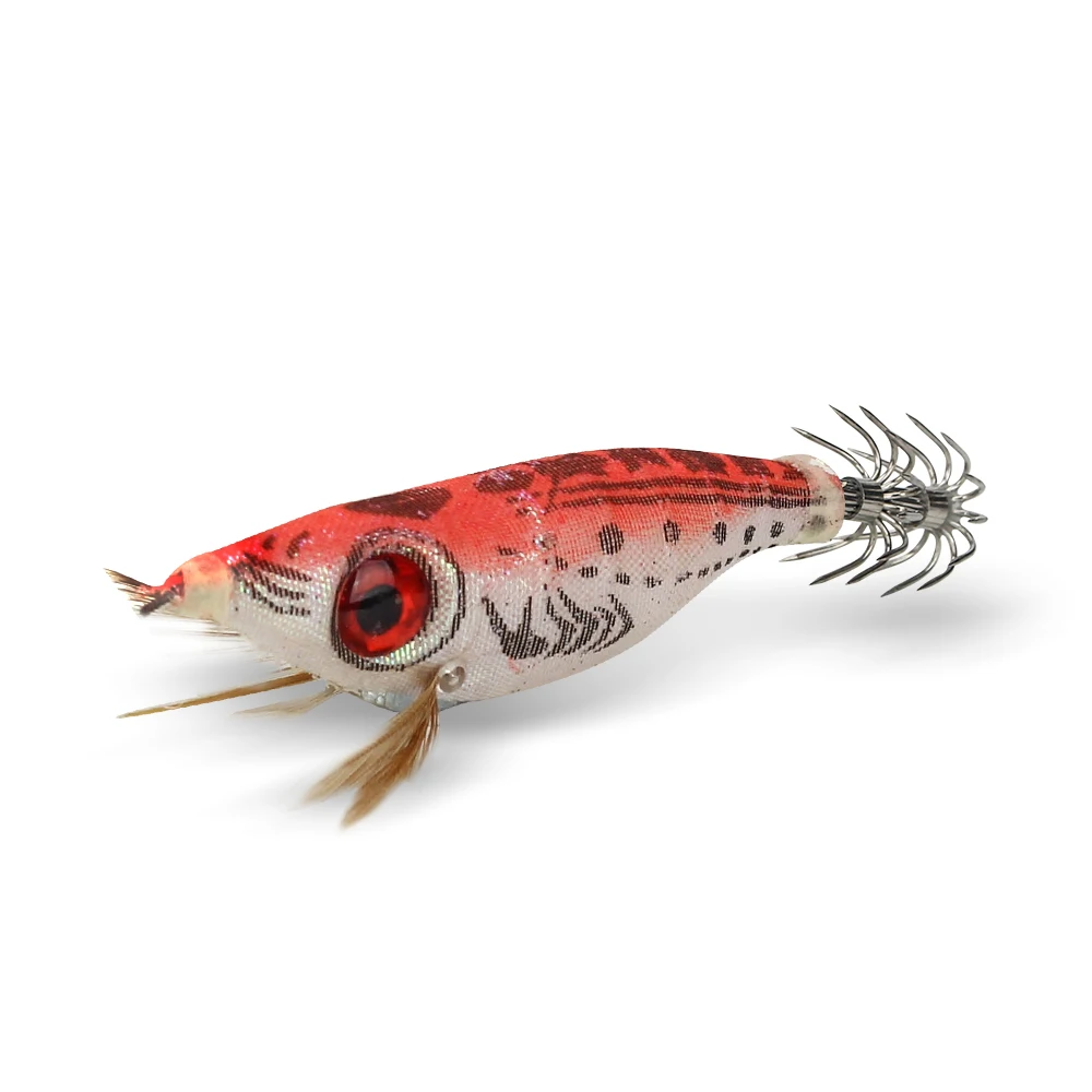 DNDYUJU 5 uds 9g/10cm señuelo de pesca plomo plomo calamar anzuelo conjunto de madera camarones pulpo Artificial sepia camarones cebo duro - imagen 3