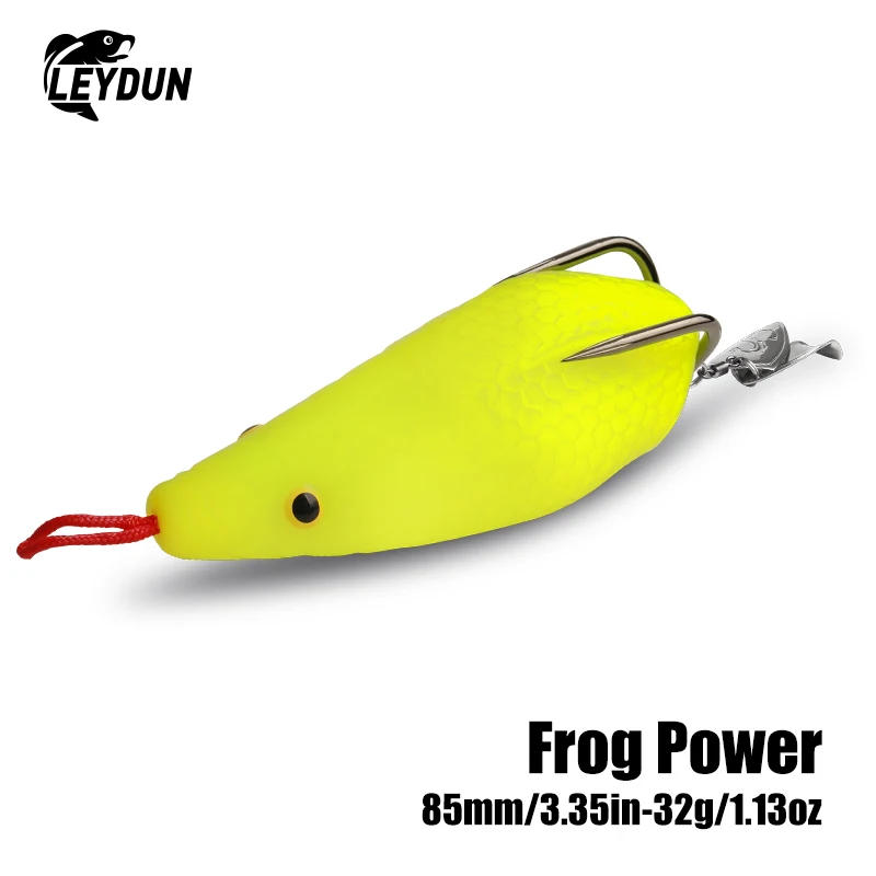 Señuelo rana Leydun Frog Power cebo suave rayos gigantes superficie