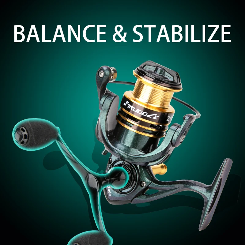 CEMREO, nuevo carrete giratorio, serie 2000, doble perilla, mango, carrete de pesca, aparejos de pesca para pesca - imagen 2