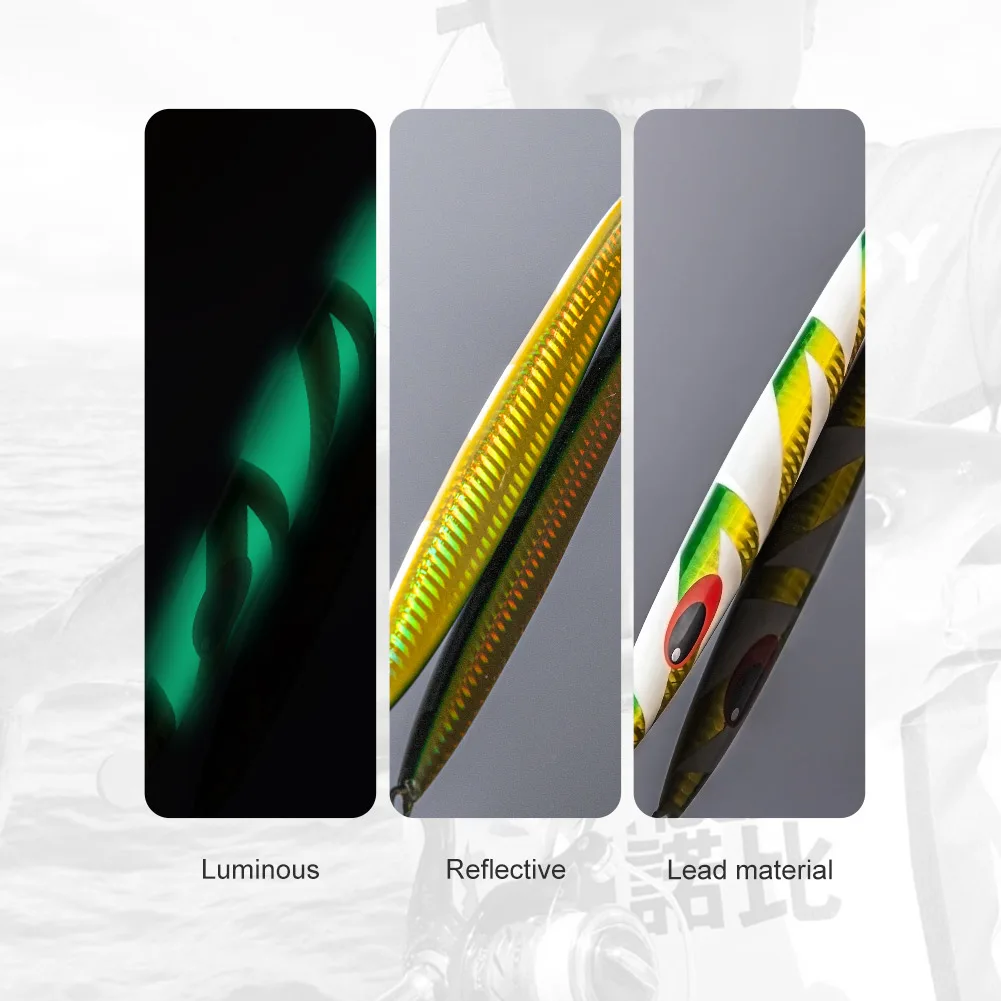 NOEBY-señuelo de pesca con plantilla de Metal, 80g de velocidad, Jigging profundo, Jigging lento, pesca en el mar, cebo duro Artificial para atún de agua salada, plantillas GT - imagen 5