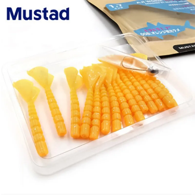 Mustad-señuelo de pesca AJW-HILA explosión, cola de Pinzón, gusano, gota, gancho de plomo, candado, lubina, cebo de pescado mandarín - imagen 5