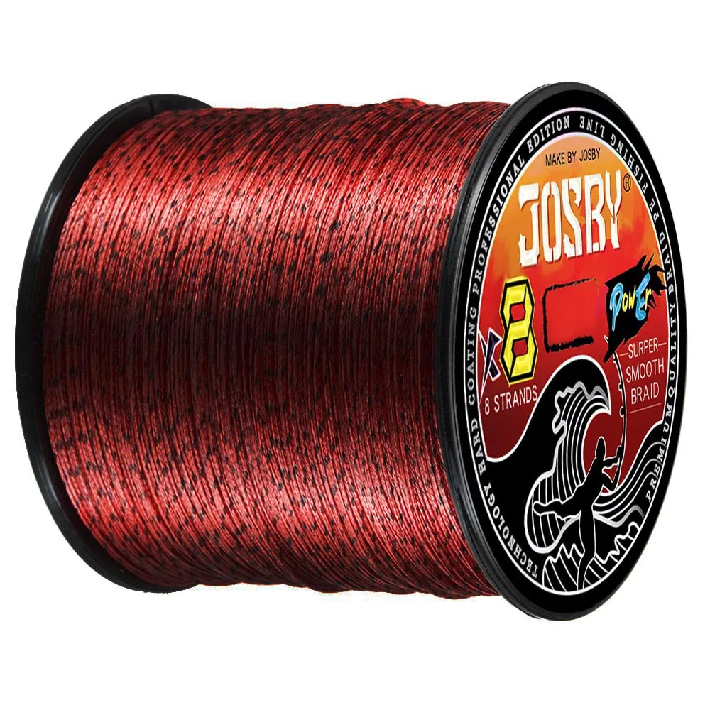 JOSBY-sedal de Pesca trenzado moteado, 8 hebras, 100/300/500M, multifilamento duradero y liso, carpa japonesa, alambre 100% PE, Pesca de agua salada - imagen 2