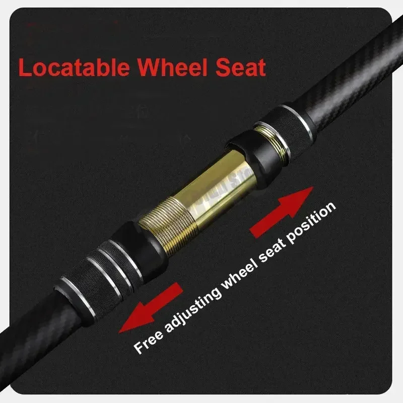 Caña de pescar de carbono de 2,1-4,5 M, barco de mar telescópico, equipo de pesca de alta calidad, 30kg por encima, caña de tiro de larga distancia superdura - imagen 4