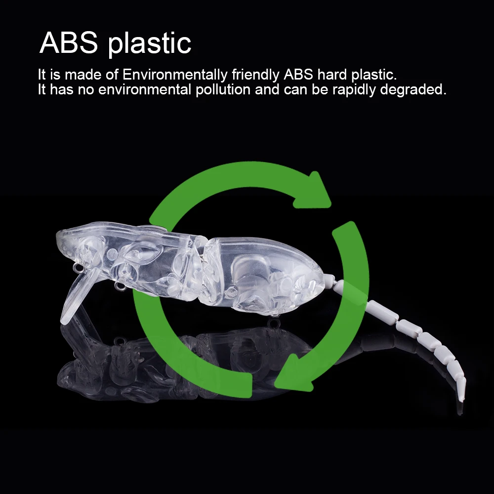 Hanlin-señuelo de pesca flotante articulado, cebo de agua, Lucio, Muskies, cola suave, ratón sin pintar, 5/10 piezas, 8cm, 13,5G - imagen 5