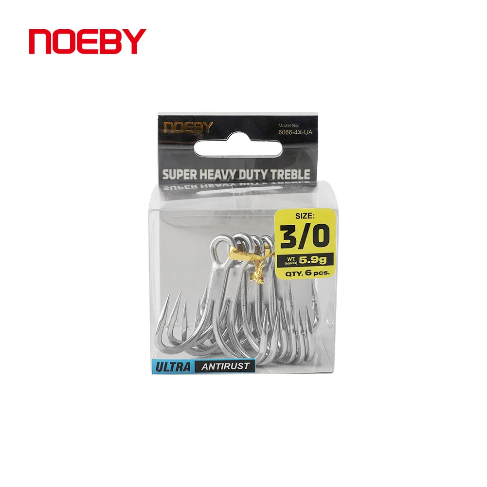 Anzuelos triples forjados NOEBY 6066 4X – Set para tiburón - imagen 5
