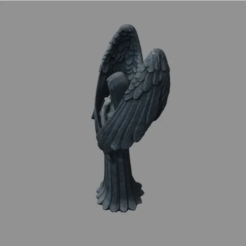 Escultura de resina Cthulhu sin rostro – Ángel caído estilo oscuro para hogar - imagen 3