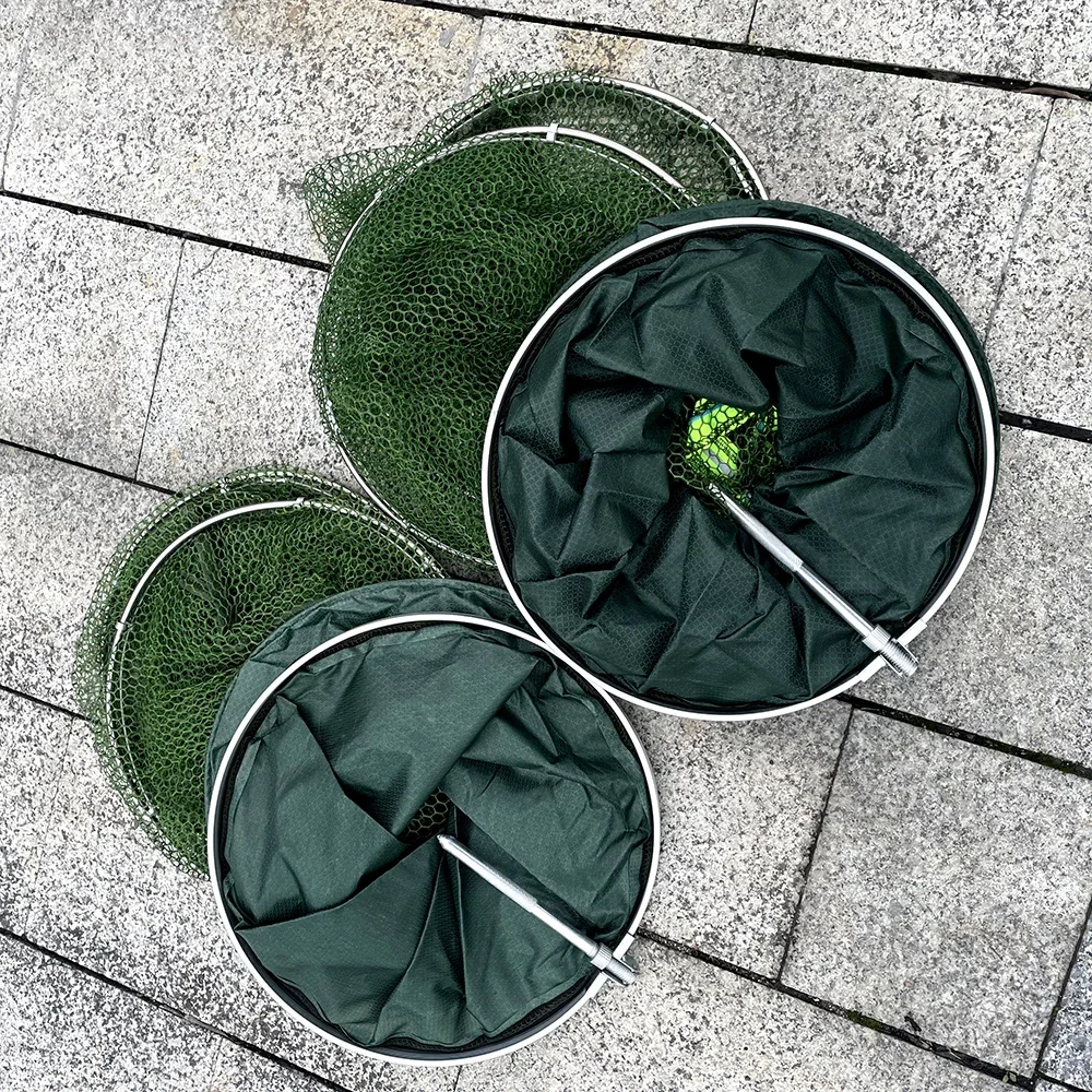 1.7-3m Folding Telescopic Nylon Fishing Net Fishing Basket Immersion Net Fyke Net Shrimp Cage Outdoor Fishing Gear 50KG Capacity - imagen 3