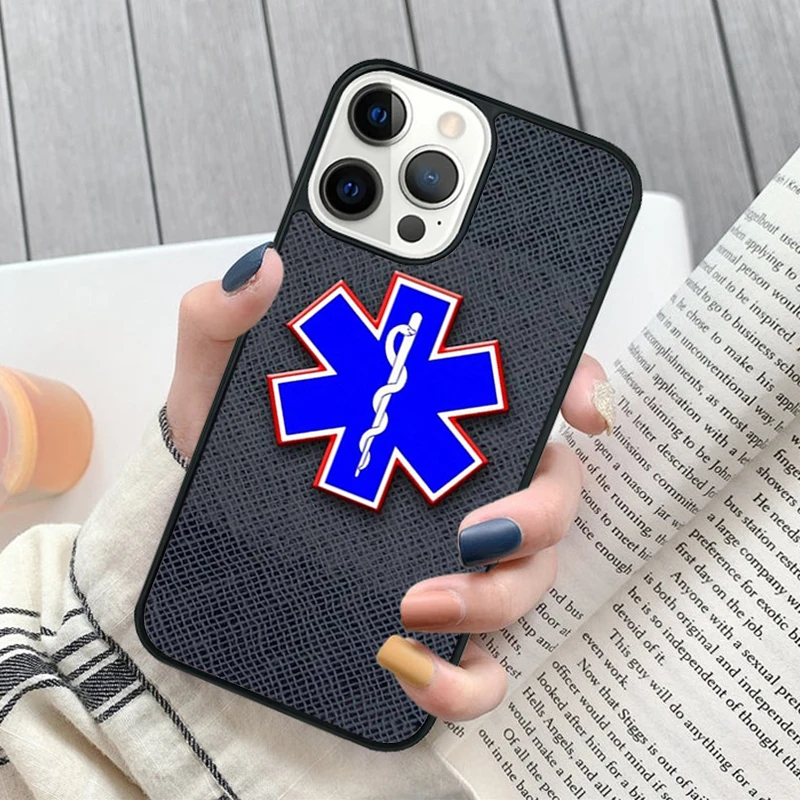 Funda de teléfono con logo de rescate paramédico de bombero para iPhone