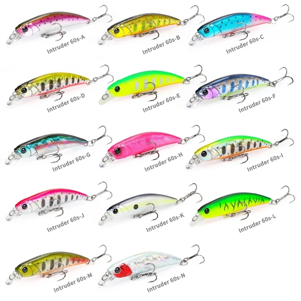 Señuelo de pesca de pececillo hundido, nuevo modelo INTRUDER 60S, 60mm, 6,5g, cebos duros artificiales, trucha, Lucio, lubina, Jerkbait, Wobbler - imagen 5