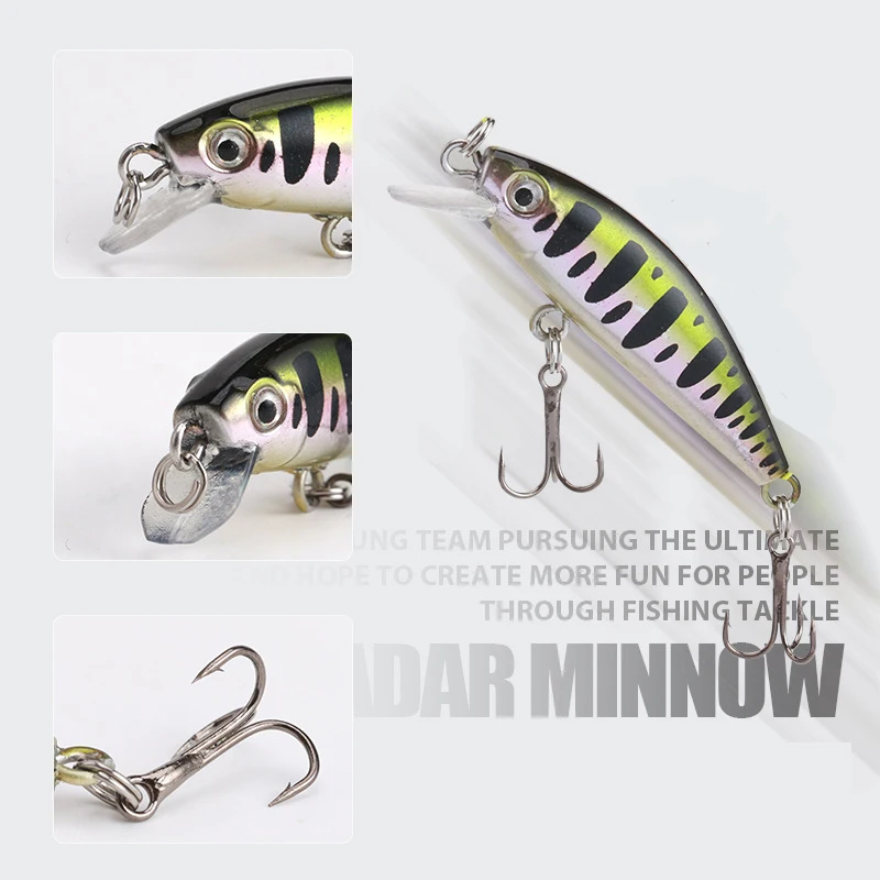 Señuelo de Pesca Minnow Wobbling 2,6g, cebos artificiales que se hunden, Crankbait, diseño japonés, cebo duro para perca, lubina, Lucio, trucha - imagen 4