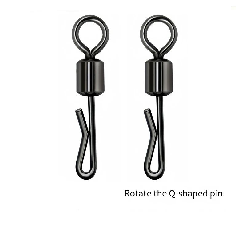 50 Uds. Conector de pesca giratorio de rodamiento en forma de Q giratorios de cambio rápido para accesorios de aparejos terminales de pesca de carpa - imagen 3