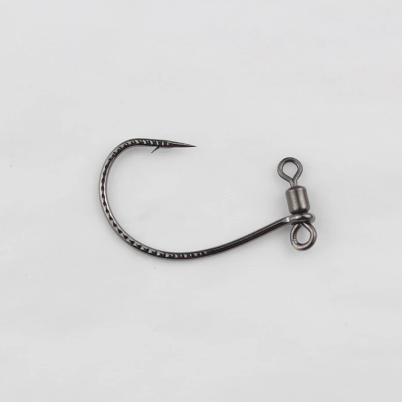 40 Uds. Gancho de aparejo de tiro de vástago largo, gancho de tiro de gota, anzuelos de gusano de espacio ancho, anzuelo de pesca giratorio para señuelo suave, conector de pesca de lubina - imagen 4