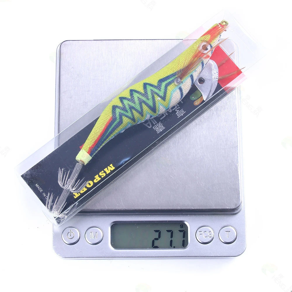 Cebo falso de camarón de madera luminosa, anzuelo de calamar, subcebo de carretera, cebo duro triturado, 20g, 3,5 # - imagen 5