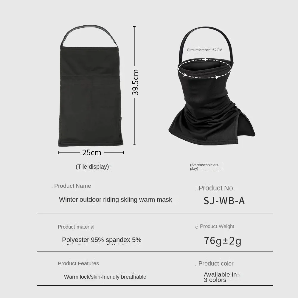 Máscara de esquí a prueba de viento, ropa de ciclismo, medio paquete, máscara térmica cálida, protección para el cuello, bufanda de ciclismo transpirable, Montañismo - imagen 5
