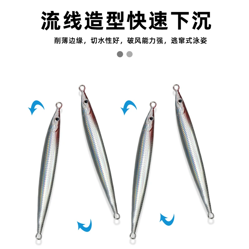 Señuelo de Pesca con brillo UV, cebo duro de Metal que se hunde, Pesca Jigging, impresión 3D, 60g, 80g - imagen 3