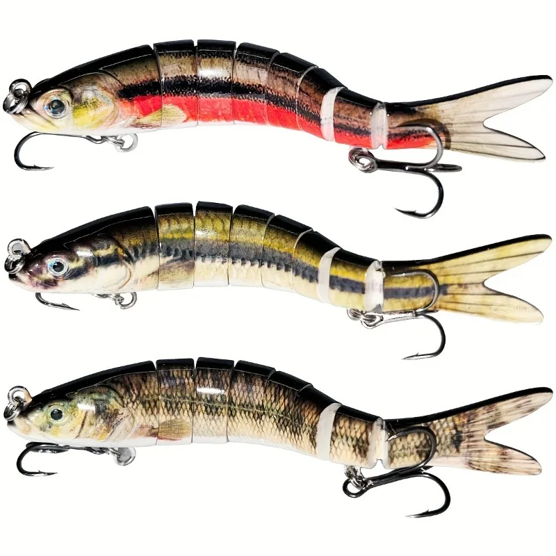 Señuelo de pesca Swimbait, Lucio Wobblers, Crankbait, cebo duro multiarticulado, hundimiento almizclado, 7-19G - imagen 3