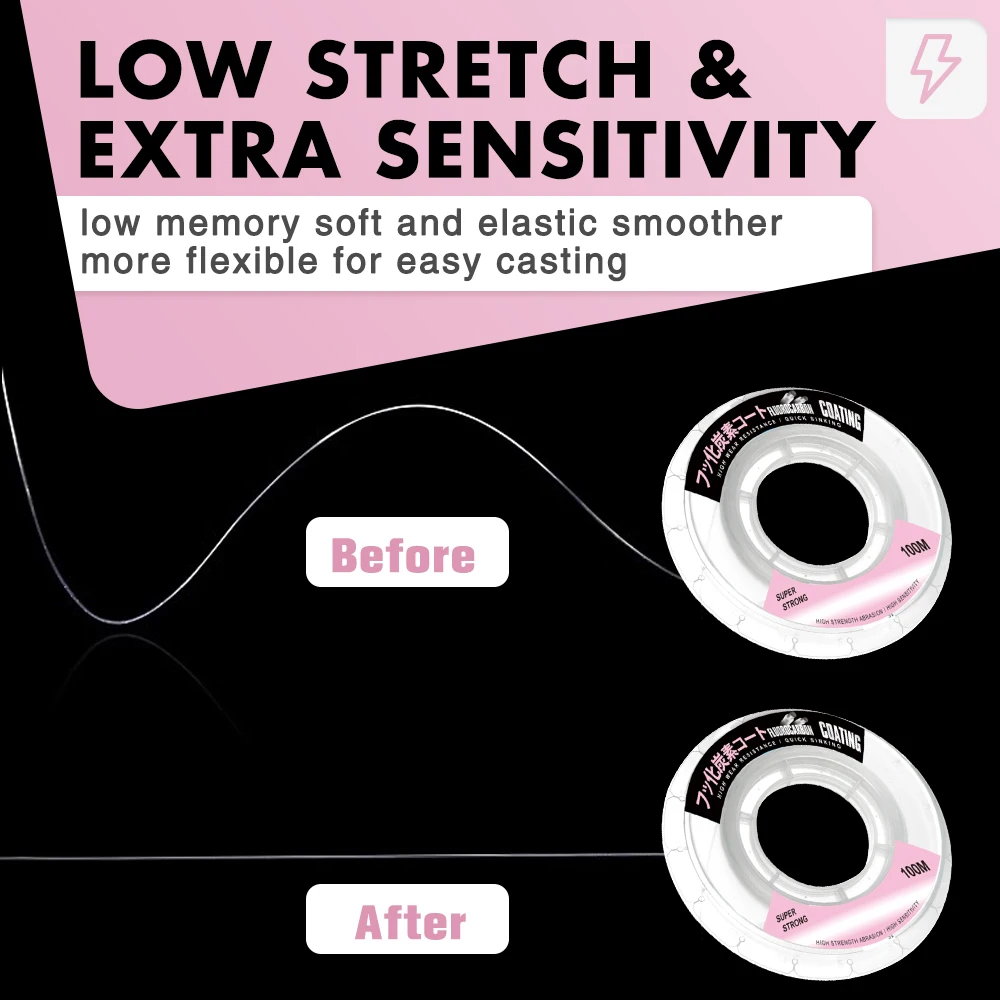 ZUKIBO 100% Japón línea de pesca con revestimiento de fluorocarbono líder de fluorocarbono línea de pesca monofilamento de nailon alta resistencia a la abrasión - imagen 5