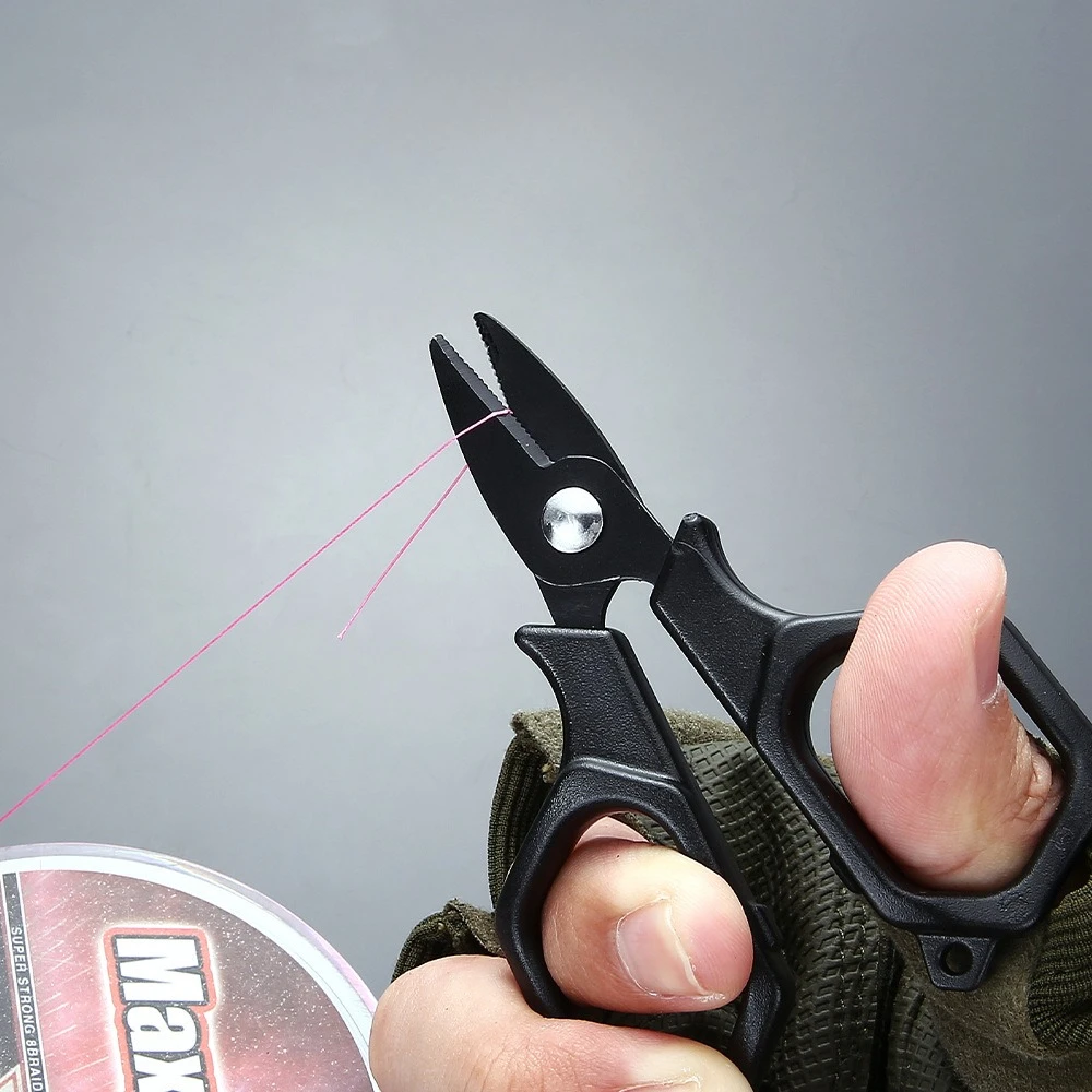 Tijeras de pesca alicates de acero inoxidable corte línea trenzada cortador de alambre de PE con llavero retráctil alicates de pesca herramientas Accesorios - imagen 3