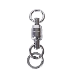 20 unids/lote, rodamiento de bolas de resistencia resistente, anillo sólido giratorio de acero inoxidable con anillo dividido, accesorio de Pesca de mar