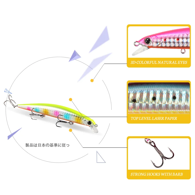 Magic Works-cebos duros de 115mm y 130mm, cebo Artificial de pececillo de fundición larga, Wobblers flotantes para pesca de lubina, señuelo de agua salada - imagen 2