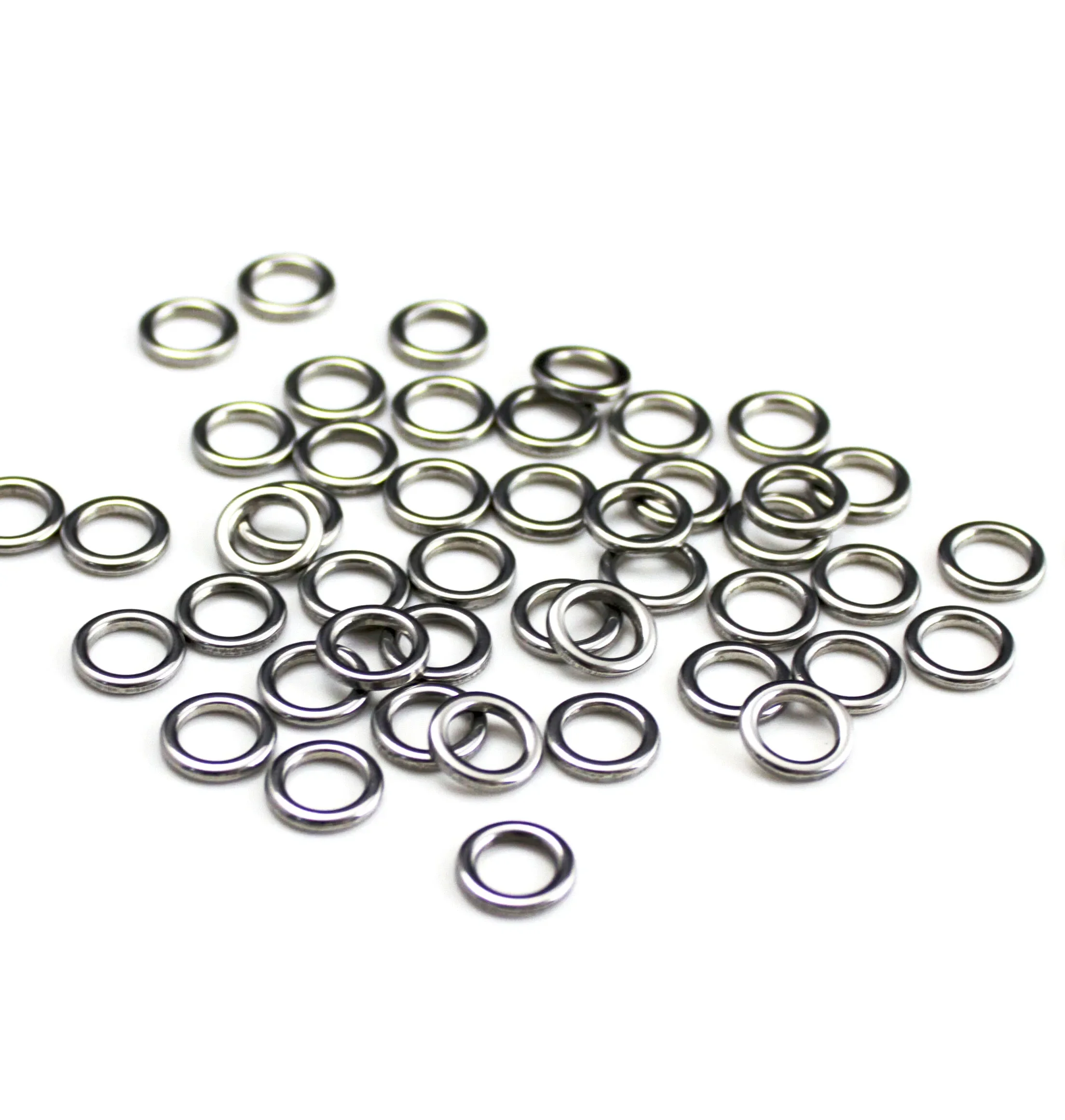 Countbass 50 Uds Countbass anillo sólido de acero inoxidable de alta resistencia Señuelos de pesca anillos de Jigging accesorio de pesca aparejos terminales - imagen 3