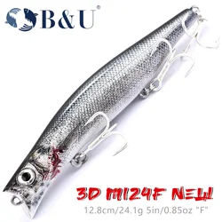 B&U Minnow Señuelo Flotante Wobbler Jerk para Lubina