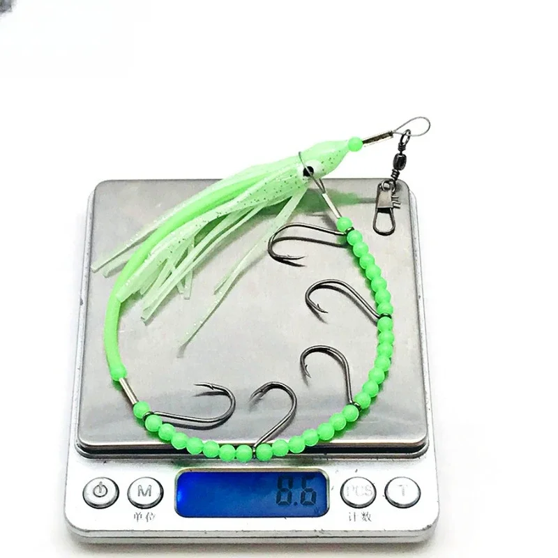 Cebo de pesca Artificial luminoso, señuelo de calamar de pulpo brillante, anzuelos de cuerda, aparejos de Texas para arenque, cebo Artificial, cebo falso, Maruseigo - imagen 2