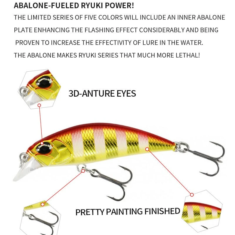 ALASICKA japonés 15 colores 4,8 cm 4g cebo Artificial Wobbler señuelo para trucha lubina pesca de carpa Mini hundimiento Minnow Señuelos de Pesca - imagen 5