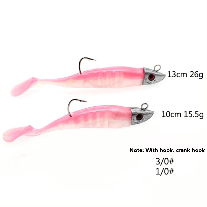 Cebo suave de cola en T, cebo de pesca, cabeza de plomo sumergido, Luya, 10,5 cm, 1, 6g/13cm, 26g - imagen 5