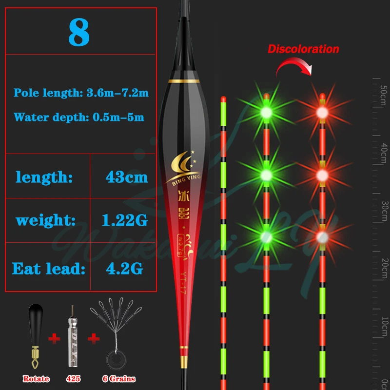 Flotador Nano Smart Led nocturno brillante–Sensor gravedad y giro rojo - imagen 2