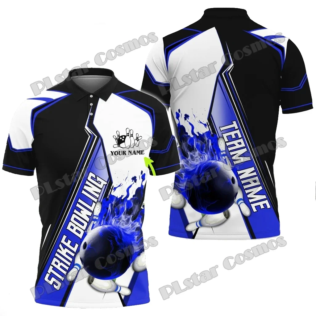 Equipo de jugador de bolos y pines, Polo Multicolor con nombre personalizado impreso en 3D para hombre, Polo informal de verano Unisex Premium PLP64 - imagen 3