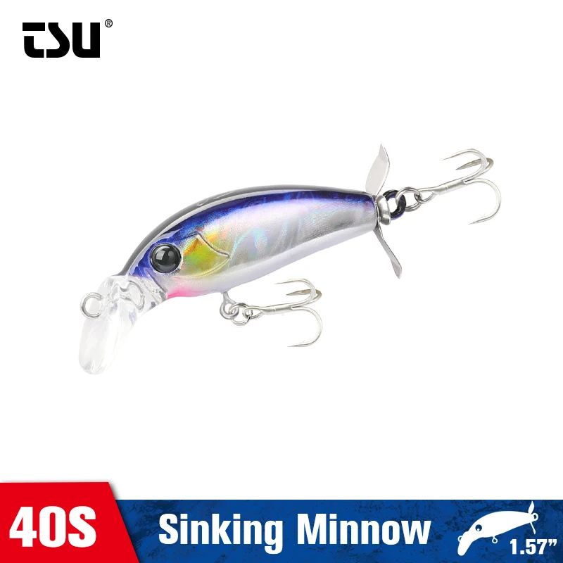 TSURINOYA SENTRY 40S DW122 Spybaits 40mm 3,7g señuelo de pesca de pececillo hundido Lucio trucha Ajing cebo duro de plástico versátil